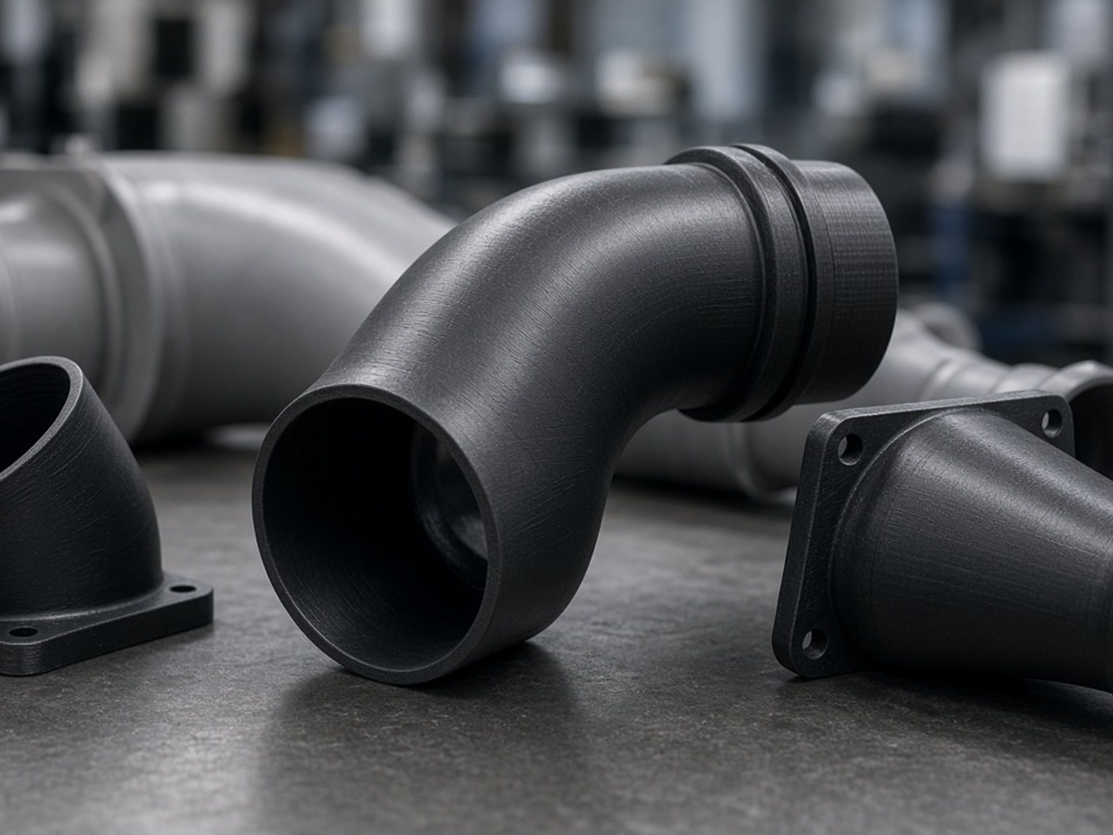 3D printed duct component for industrial machinery