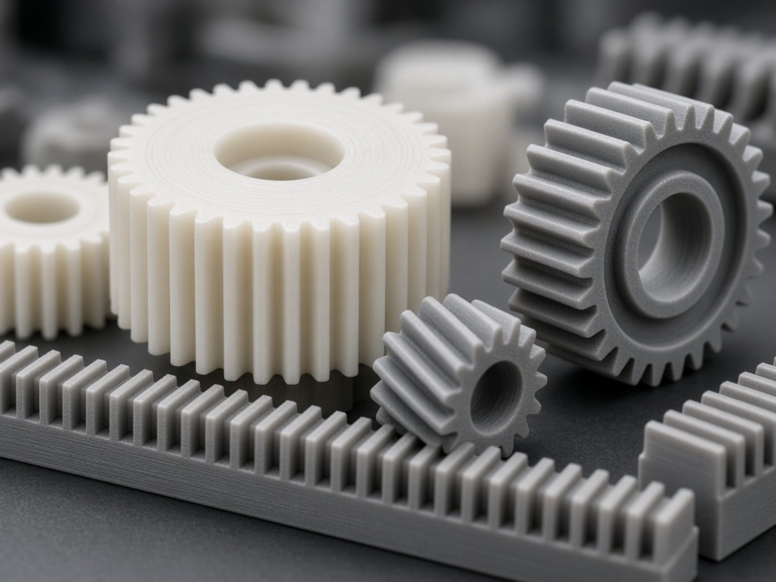 3D printed gears produced for industrial mechanical applications